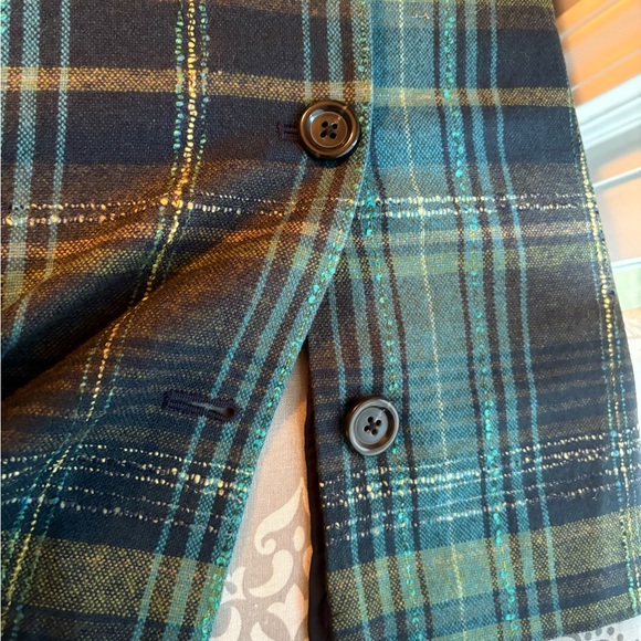 NWOT JJill Teal Plaid Mini Skirt - Picture 5 of 9